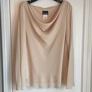 Vintage Night Way Collections Cream Holiday Blouse XL